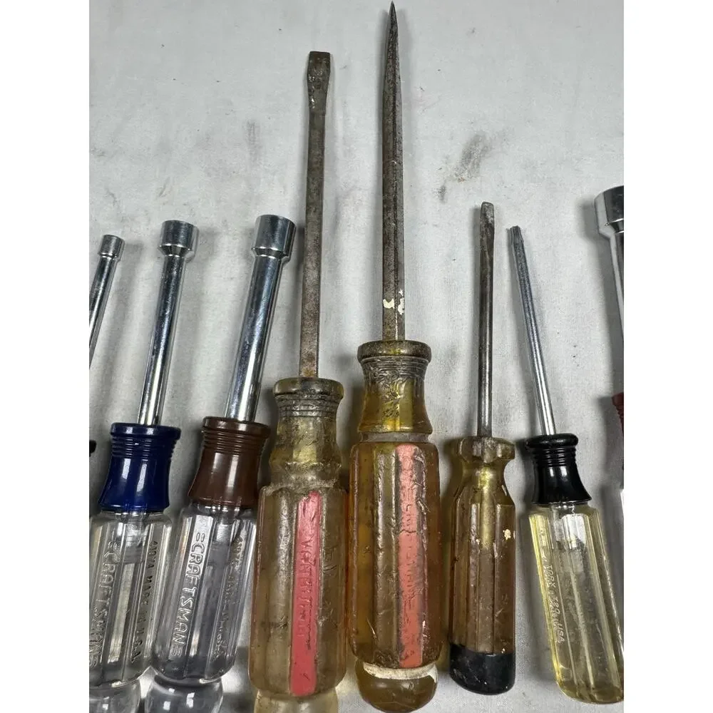 Lot of 11 Vintage Craftsman Screwdrivers Nut Drivers Mixed USA Hand Tools